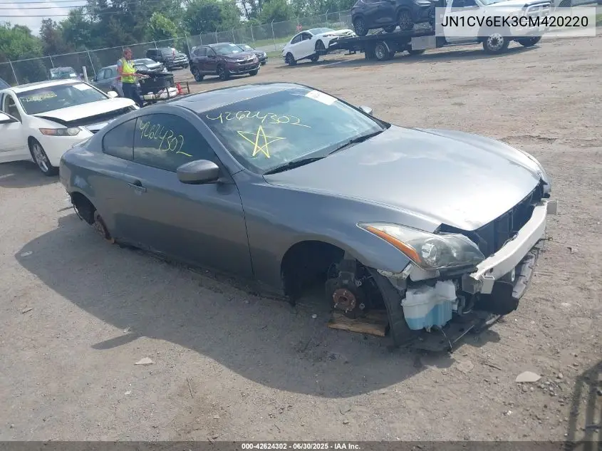 2012 Infiniti G37 Ipl VIN: JN1CV6EK3CM420220 Lot: 42624302