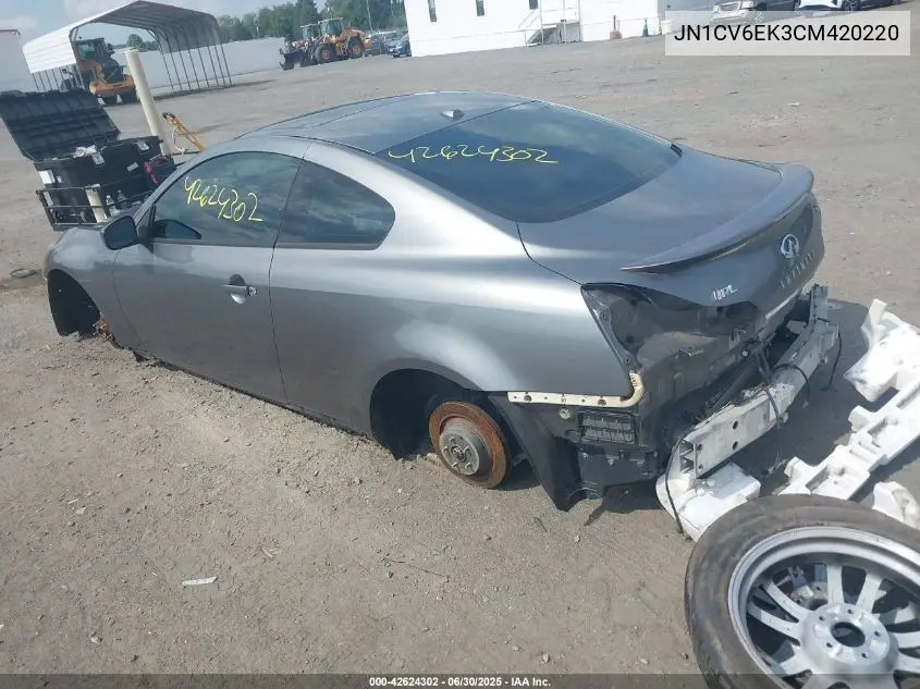 2012 Infiniti G37 Ipl VIN: JN1CV6EK3CM420220 Lot: 42624302