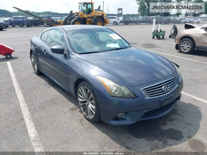 2012 Infiniti G37 Sport VIN: JN1CV6EK8CM422206 Lot: 42635953
