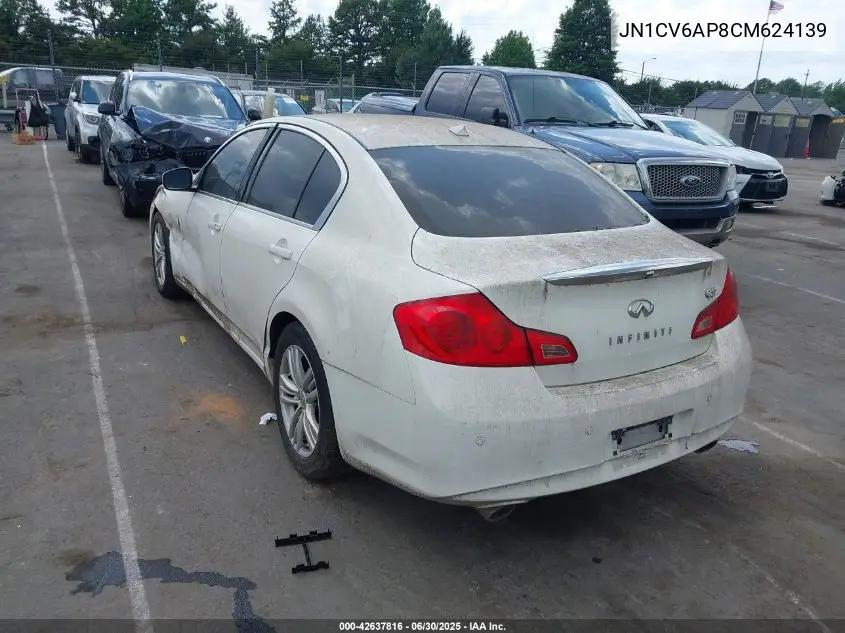 2012 Infiniti G37 Journey VIN: JN1CV6AP8CM624139 Lot: 42637816