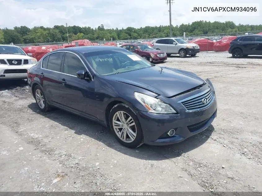 jn1cv6apxcm934096 JN1CV6APXCM934096 2012 Infiniti G37 Journey