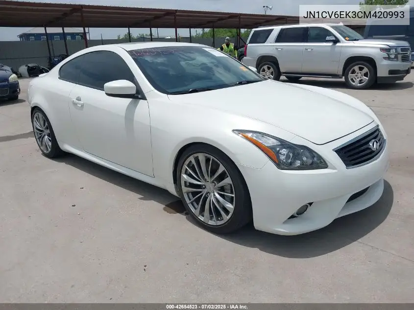 2012 Infiniti G37 Sport VIN: JN1CV6EK3CM420993 Lot: 42654523