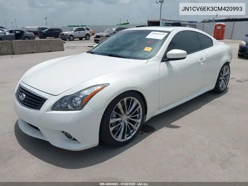 2012 Infiniti G37 Sport VIN: JN1CV6EK3CM420993 Lot: 42654523