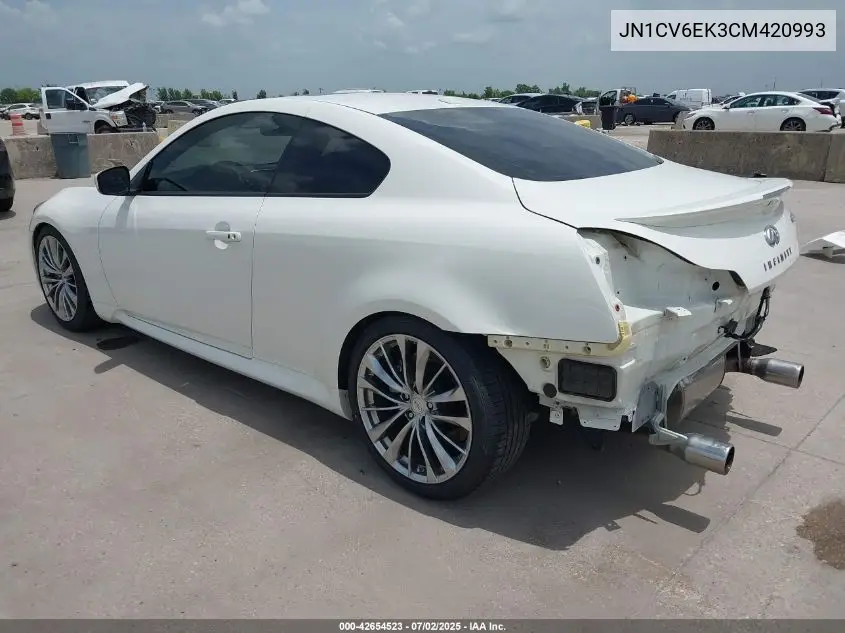 2012 Infiniti G37 Sport VIN: JN1CV6EK3CM420993 Lot: 42654523