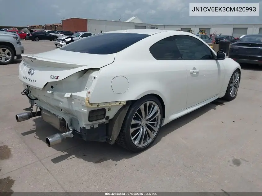 2012 Infiniti G37 Sport VIN: JN1CV6EK3CM420993 Lot: 42654523