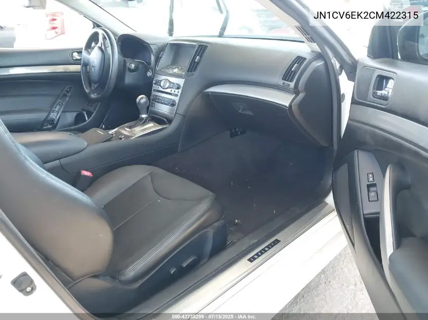 2012 Infiniti G37 Journey VIN: JN1CV6EK2CM422315 Lot: 42738299