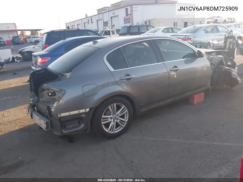 2013 Infiniti G37 Journey VIN: JN1CV6AP8DM725909 Lot: 42242649