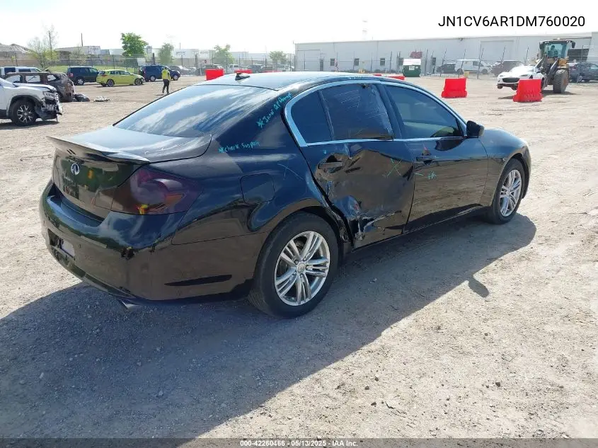 2013 Infiniti G37X VIN: JN1CV6AR1DM760020 Lot: 42260466