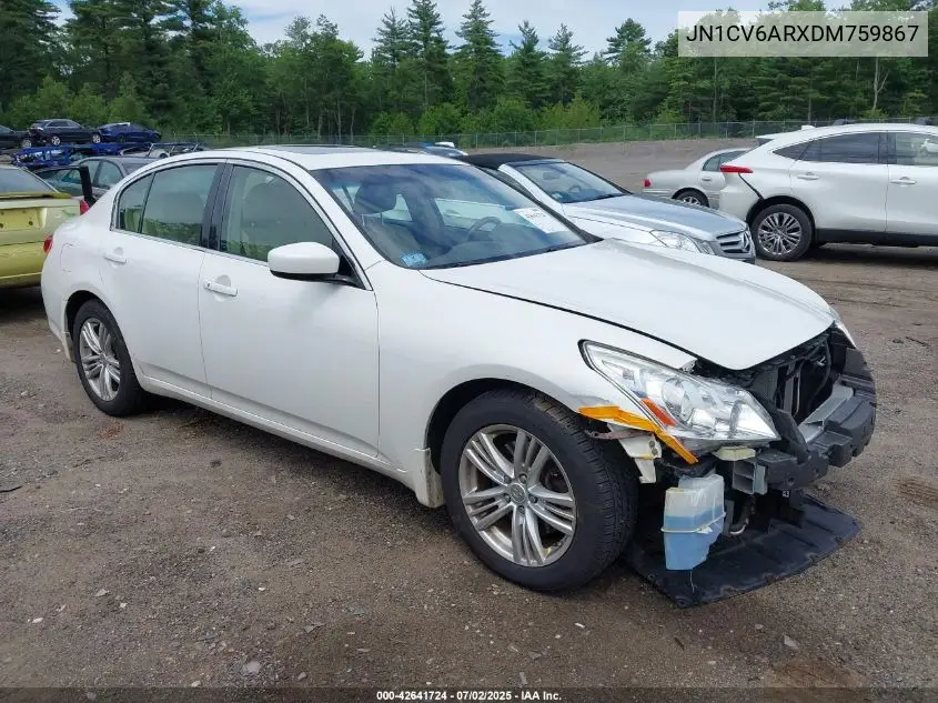 2013 Infiniti G37X VIN: JN1CV6ARXDM759867 Lot: 42641724