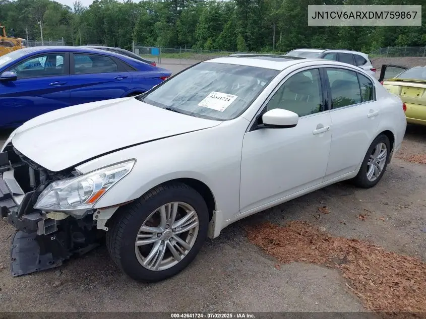 2013 Infiniti G37X VIN: JN1CV6ARXDM759867 Lot: 42641724