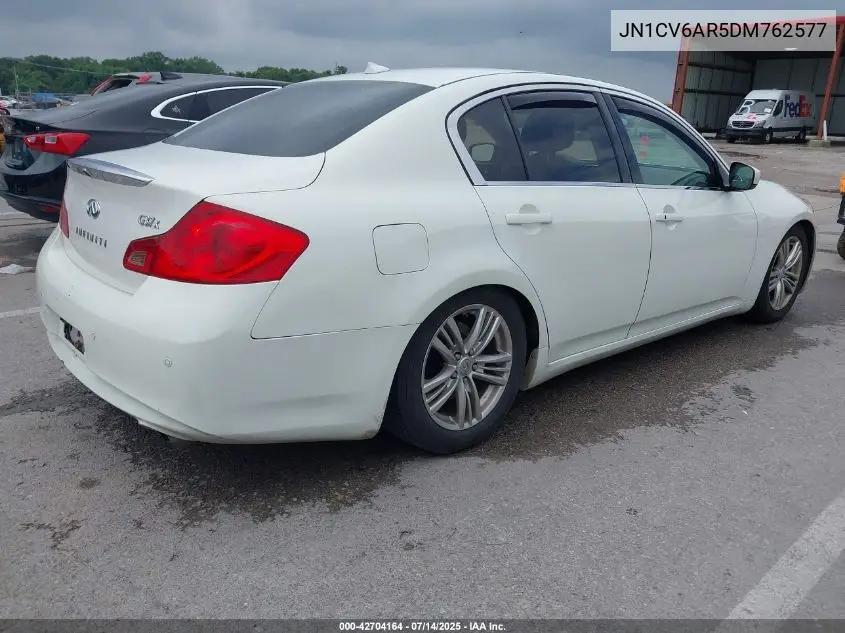 2013 Infiniti G37X VIN: JN1CV6AR5DM762577 Lot: 42704164