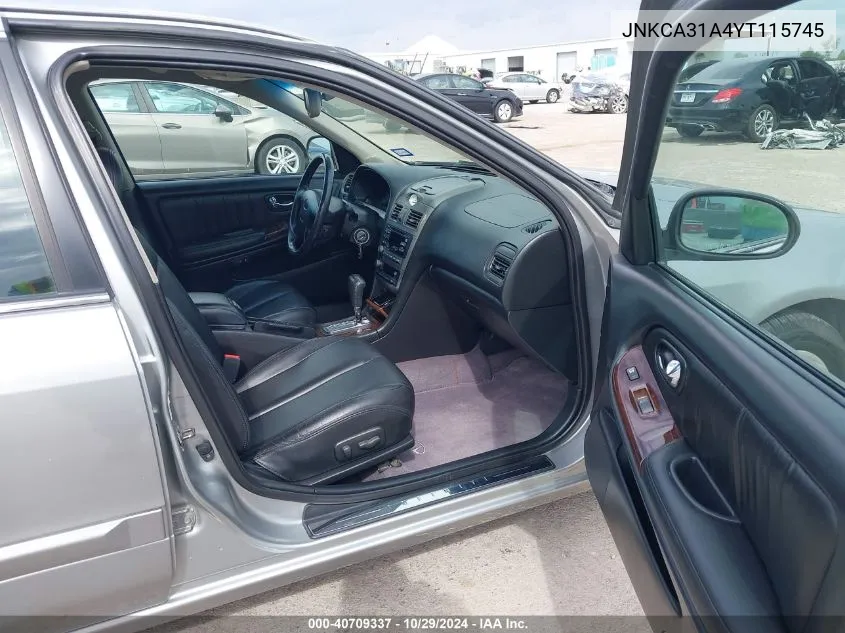 2000 Infiniti I30 Luxury/Touring VIN: JNKCA31A4YT115745 Lot: 40709337