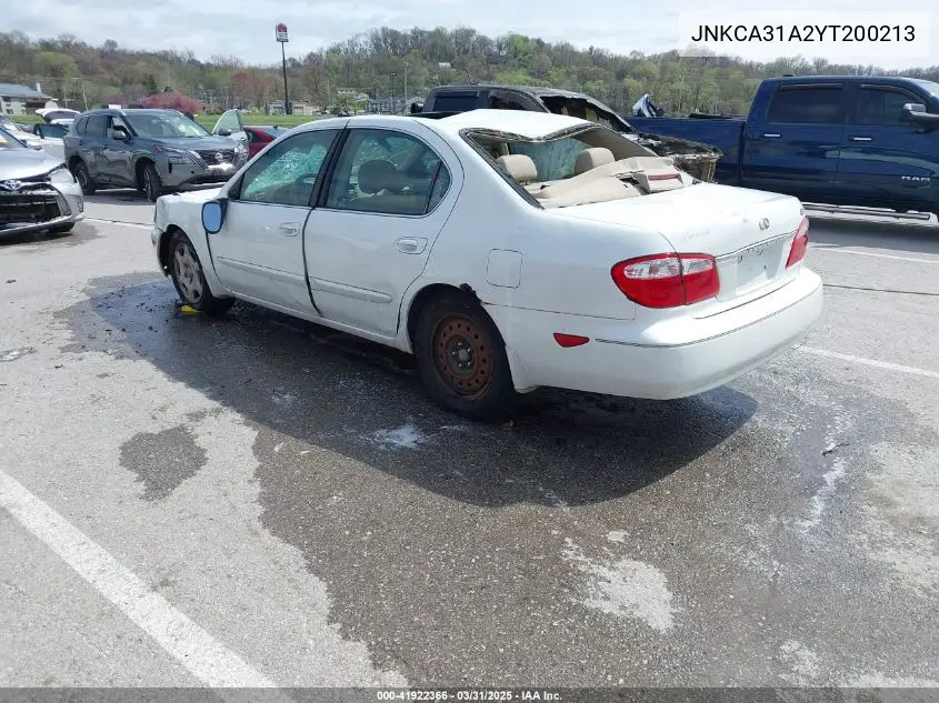 2000 Infiniti I30 Luxury/Touring VIN: JNKCA31A2YT200213 Lot: 41922366