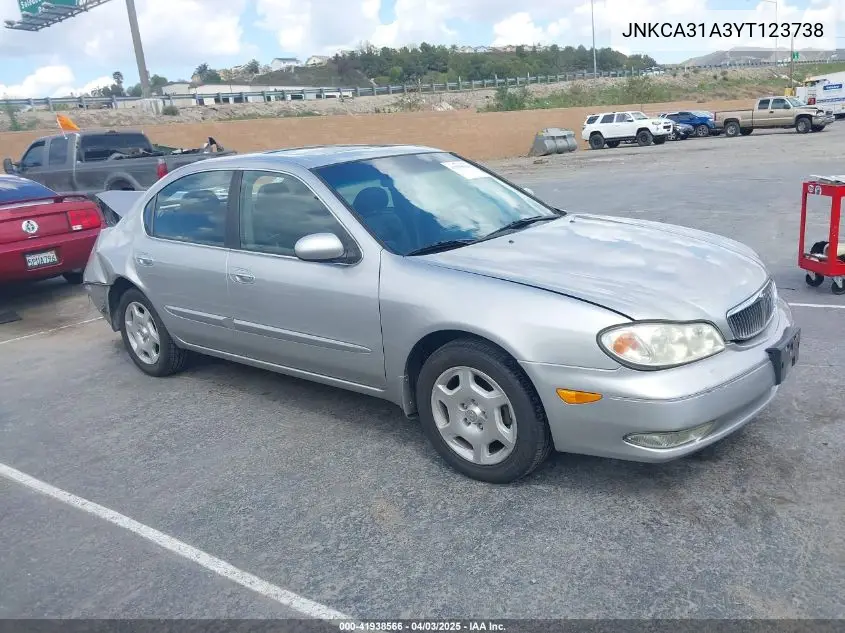 2000 Infiniti I30 Luxury/Touring VIN: JNKCA31A3YT123738 Lot: 41938566