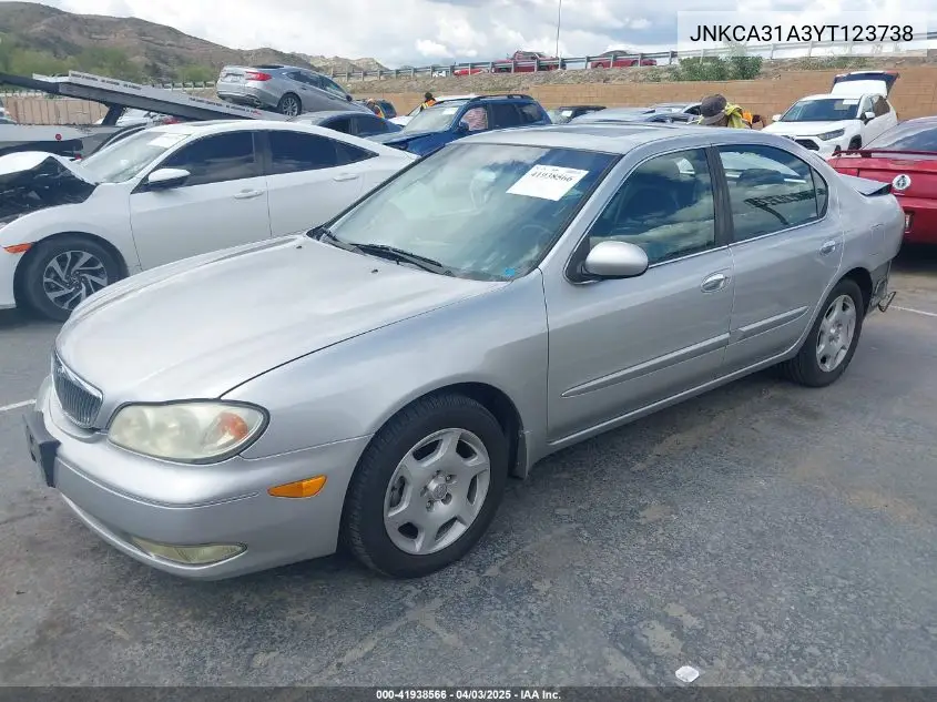 2000 Infiniti I30 Luxury/Touring VIN: JNKCA31A3YT123738 Lot: 41938566