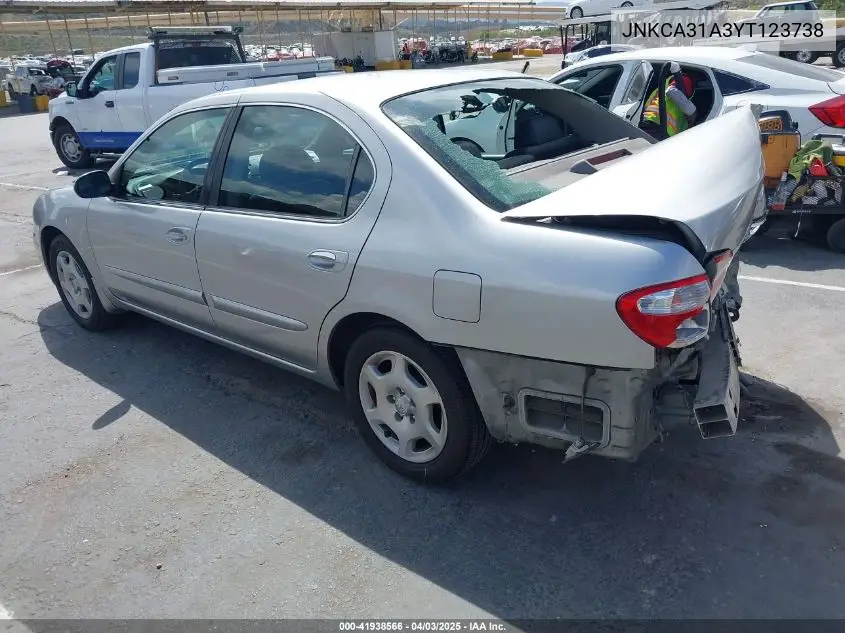 2000 Infiniti I30 Luxury/Touring VIN: JNKCA31A3YT123738 Lot: 41938566