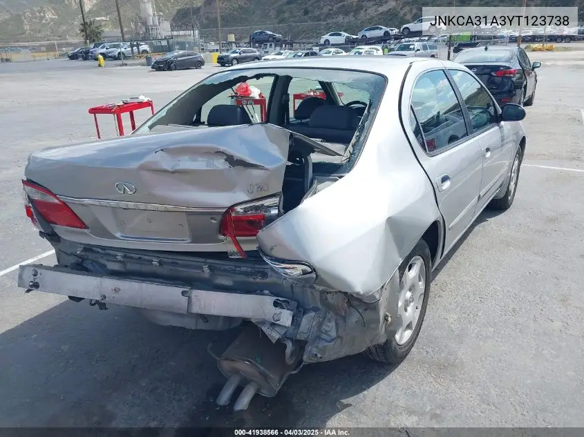 2000 Infiniti I30 Luxury/Touring VIN: JNKCA31A3YT123738 Lot: 41938566
