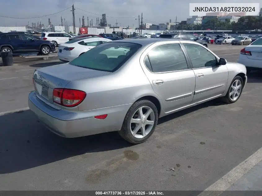 2002 Infiniti I35 Luxury VIN: JNKDA31A82T032024 Lot: 41773736