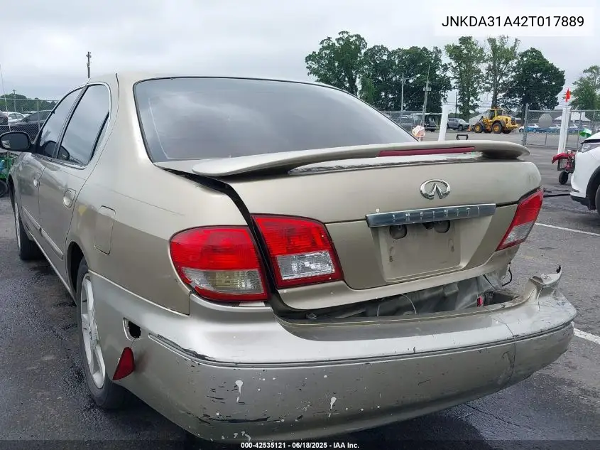 2002 Infiniti I35 Luxury VIN: JNKDA31A42T017889 Lot: 42535121
