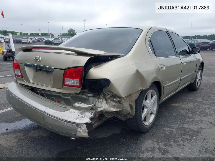2002 Infiniti I35 Luxury VIN: JNKDA31A42T017889 Lot: 42535121