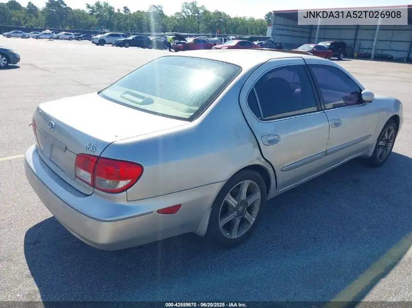 2002 Infiniti I35 Luxury VIN: JNKDA31A52T026908 Lot: 42559870