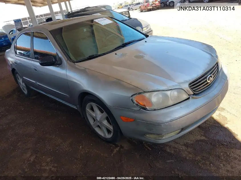 2003 Infiniti I35 Luxury VIN: JNKDA31A03T110314 Lot: 42122466