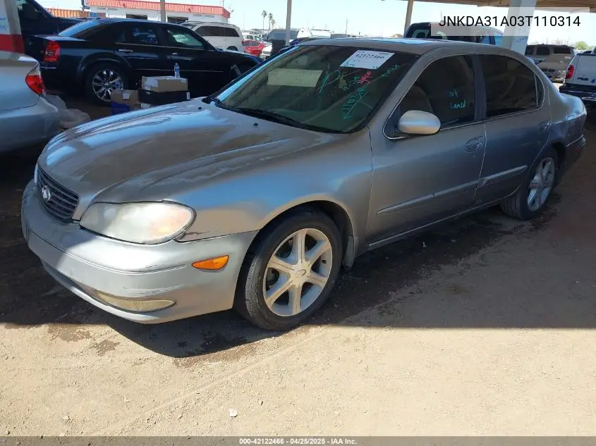 2003 Infiniti I35 Luxury VIN: JNKDA31A03T110314 Lot: 42122466