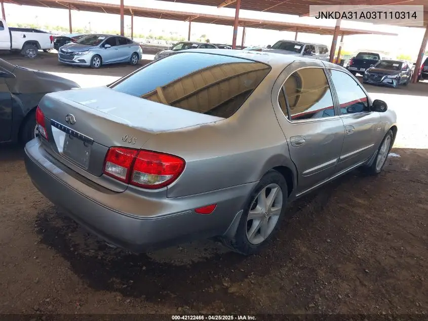 2003 Infiniti I35 Luxury VIN: JNKDA31A03T110314 Lot: 42122466