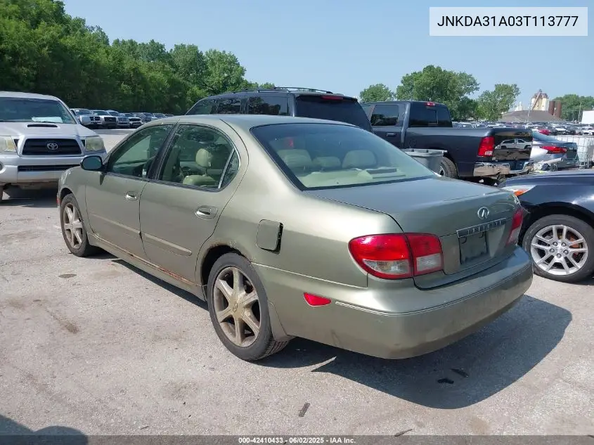 2003 Infiniti I35 Luxury VIN: JNKDA31A03T113777 Lot: 42410433