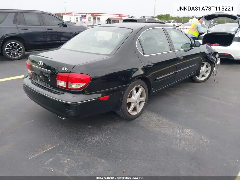 2003 Infiniti I35 Luxury VIN: JNKDA31A73T115221 Lot: 42416381
