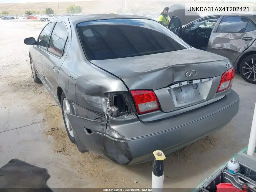 2004 Infiniti I35 Luxury VIN: JNKDA31AX4T202421 Lot: 42165989