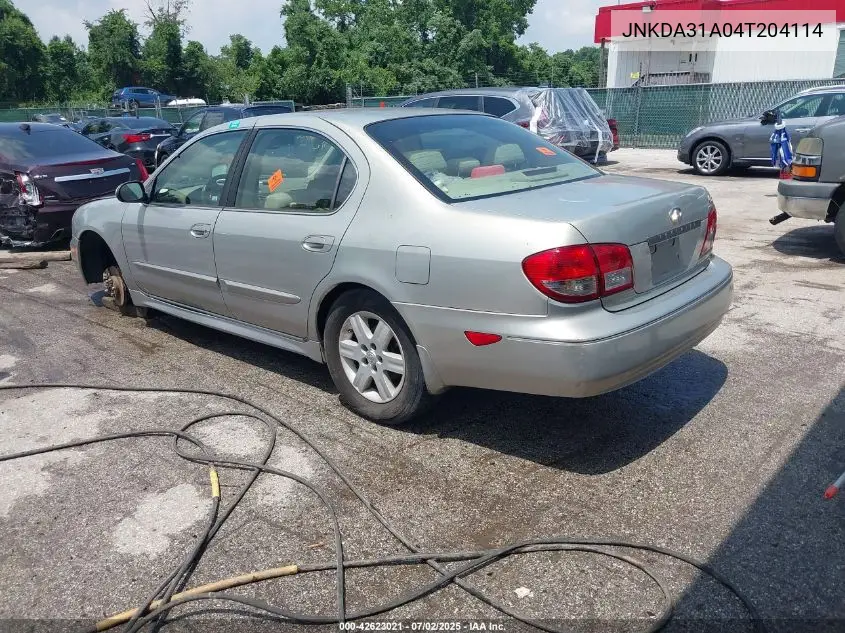 2004 Infiniti I35 Luxury VIN: JNKDA31A04T204114 Lot: 42623021