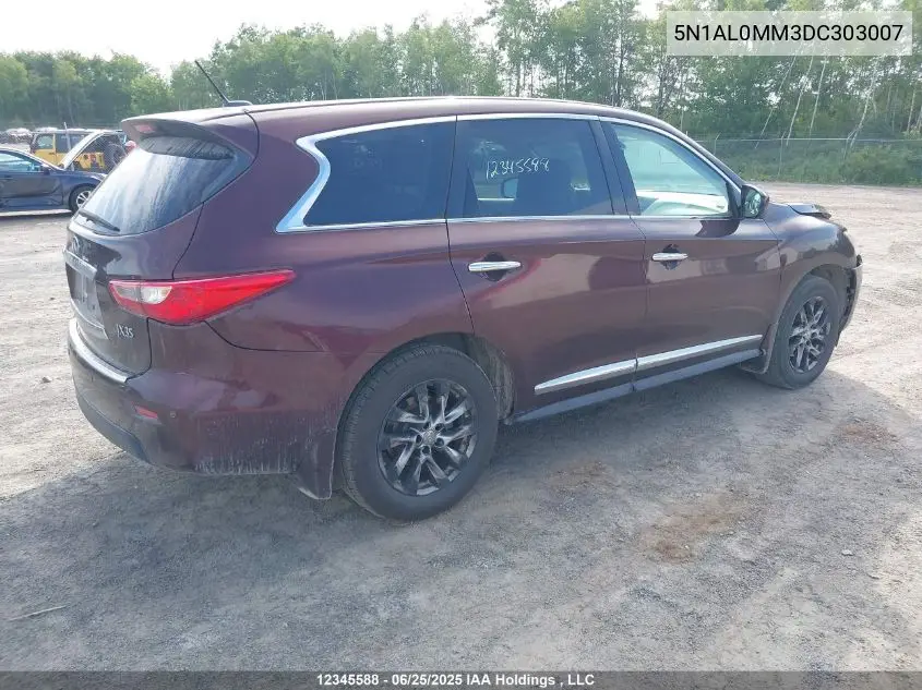 2013 Infiniti Jx35 VIN: 5N1AL0MM3DC303007 Lot: 12345588