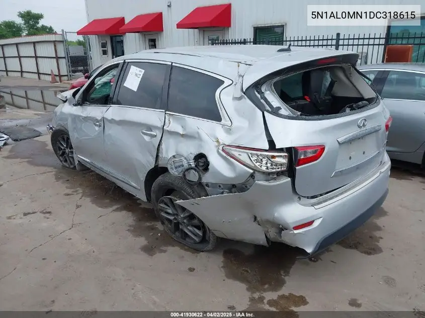 2013 Infiniti Jx35 VIN: 5N1AL0MN1DC318615 Lot: 41930622