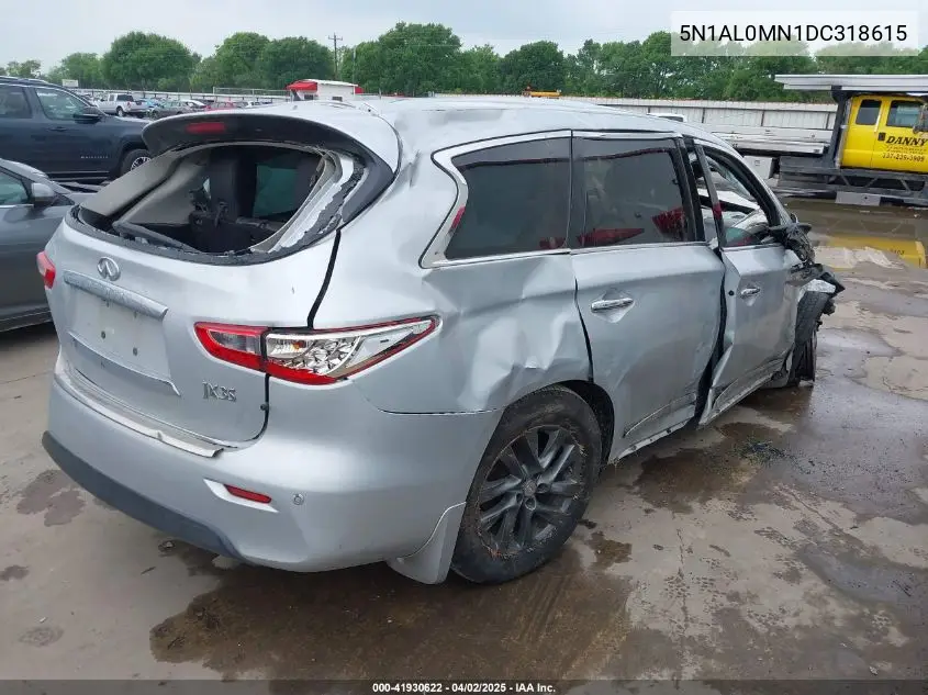2013 Infiniti Jx35 VIN: 5N1AL0MN1DC318615 Lot: 41930622