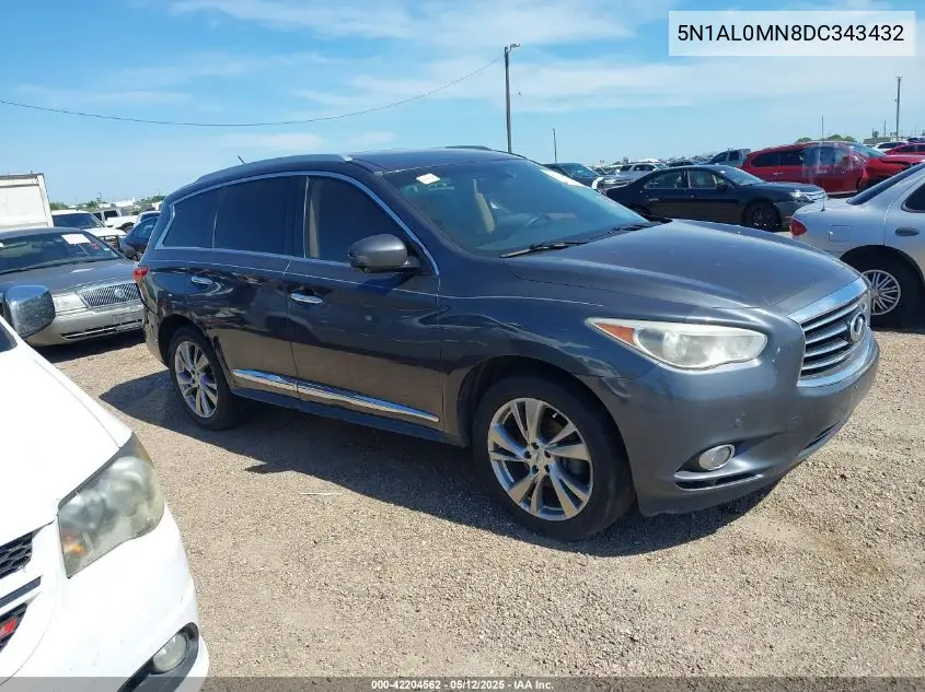 2013 Infiniti Jx35 VIN: 5N1AL0MN8DC343432 Lot: 42204562