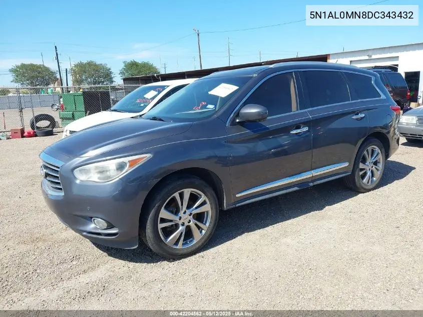 2013 Infiniti Jx35 VIN: 5N1AL0MN8DC343432 Lot: 42204562
