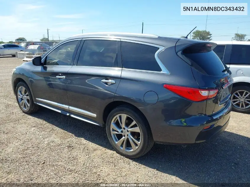 2013 Infiniti Jx35 VIN: 5N1AL0MN8DC343432 Lot: 42204562