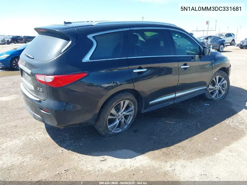 2013 Infiniti Jx35 VIN: 5N1AL0MM3DC331681 Lot: 42212649