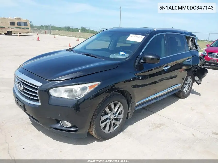 2013 Infiniti Jx35 VIN: 5N1AL0MM0DC347143 Lot: 42239032
