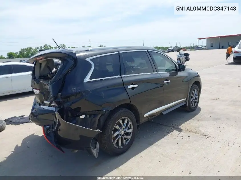 2013 Infiniti Jx35 VIN: 5N1AL0MM0DC347143 Lot: 42239032