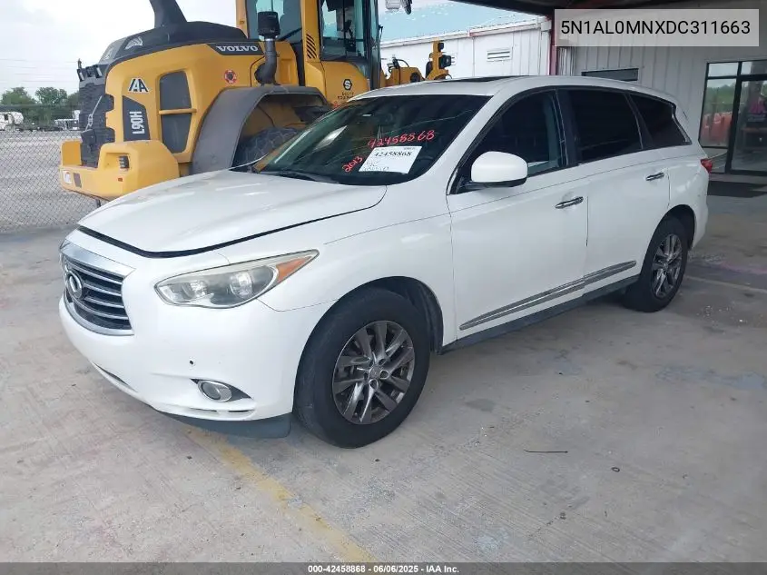 2013 Infiniti Jx35 VIN: 5N1AL0MNXDC311663 Lot: 42458868