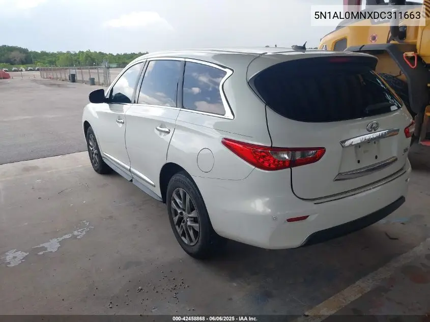 2013 Infiniti Jx35 VIN: 5N1AL0MNXDC311663 Lot: 42458868