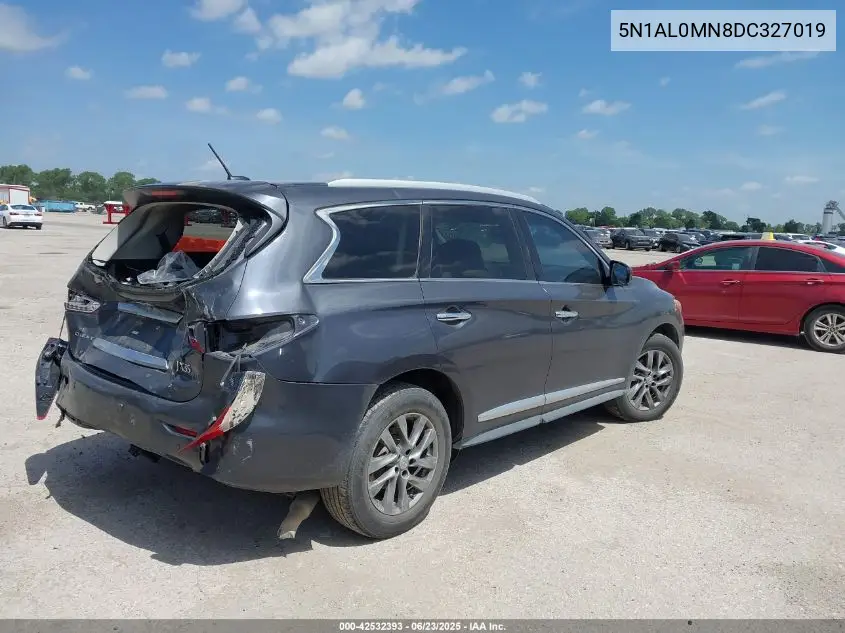 2013 Infiniti Jx35 VIN: 5N1AL0MN8DC327019 Lot: 42532393