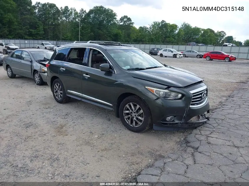2013 Infiniti Jx35 VIN: 5N1AL0MM4DC315148 Lot: 42643132