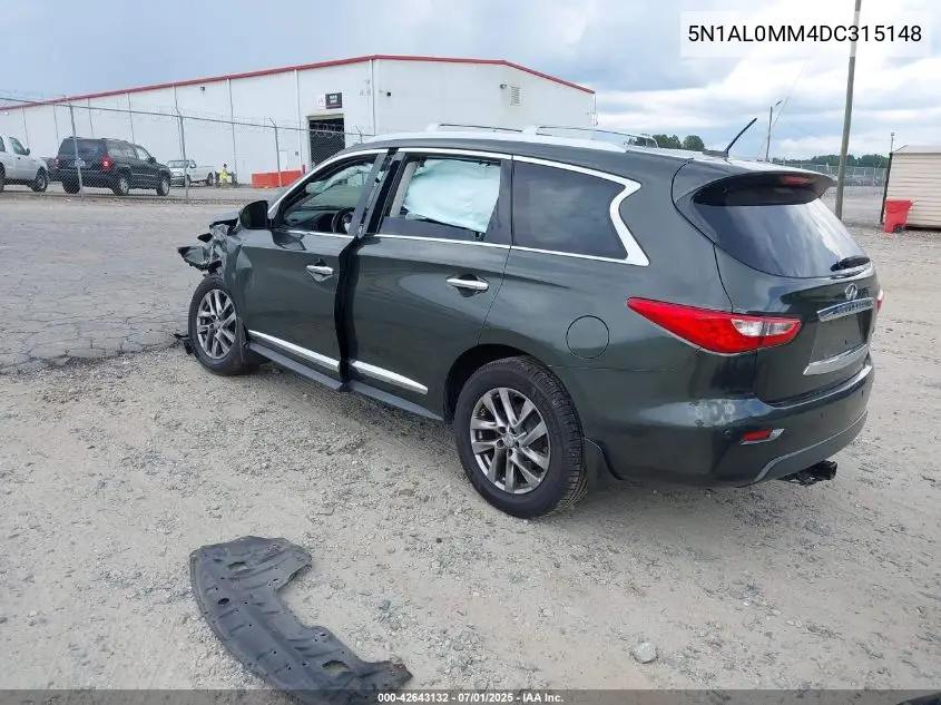 2013 Infiniti Jx35 VIN: 5N1AL0MM4DC315148 Lot: 42643132