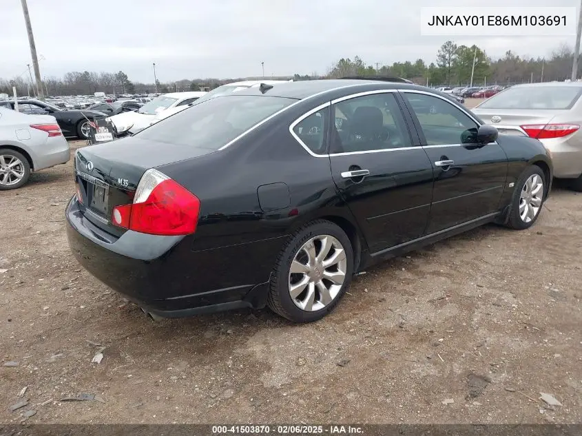 2006 Infiniti M35 VIN: JNKAY01E86M103691 Lot: 41503870