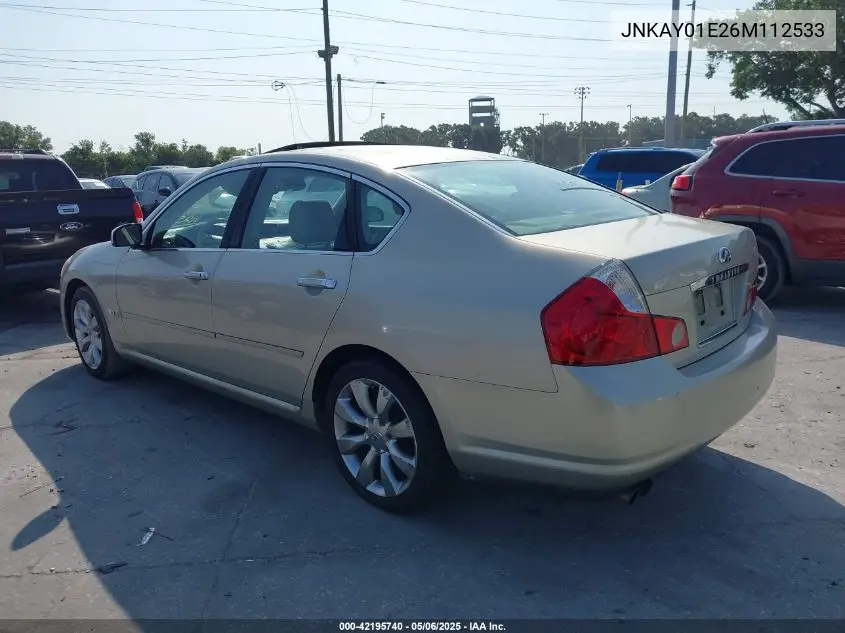 2006 Infiniti M35 VIN: JNKAY01E26M112533 Lot: 42195740