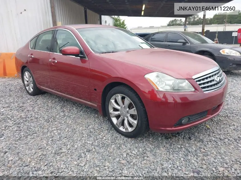 2006 Infiniti M35 VIN: JNKAY01E46M112260 Lot: 42206203