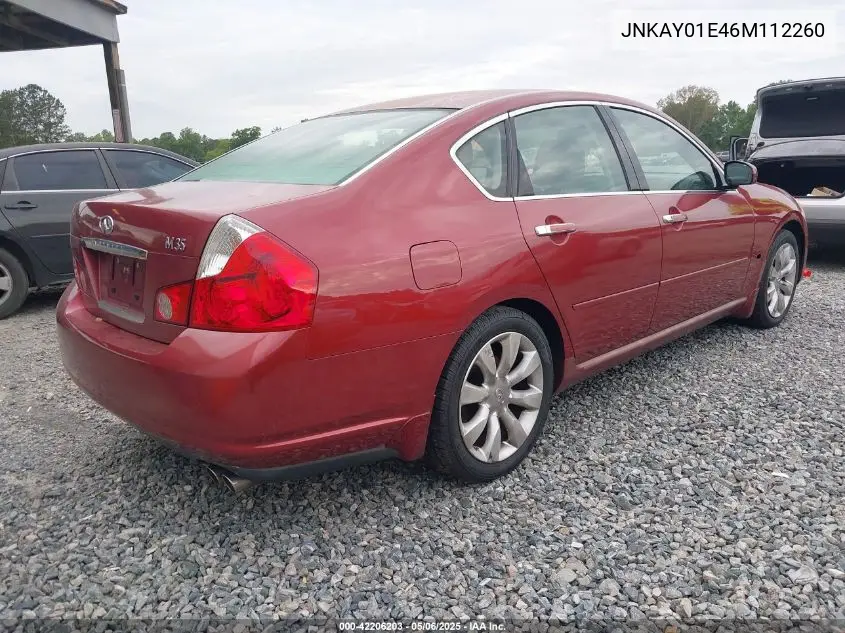 2006 Infiniti M35 VIN: JNKAY01E46M112260 Lot: 42206203